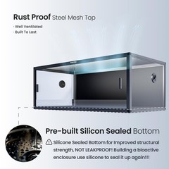 85 Gallon Reptile Tank, Front Opening Snake Tank for Easy Maintenance, Reptil…