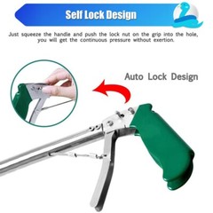 47″ Heavy Duty Snake Tongs Hook Reptile Grabber Catcher Wide Jaw Handling Tool