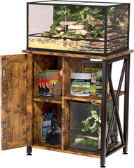 45-67 Gallon Reptile Tank Stand with Power Outlet, Terrarium Stand with Storage
