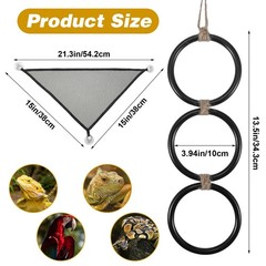 Sorcristy Snake Climbing Rings and Net Hammock Set, Reptile Enrichment Toys f…
