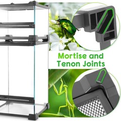 8″x8″x12″ Reptile Terrarium, Single-Door Glass Arboreal Vivarium for Small Ar…