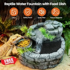 MIXJOY Reptile Water Fountain Mountain Feeding