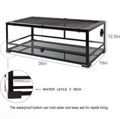 35 Gallon REPTI ZOO Flat Packed Glass Enclosure 24″L x 18″W x 12″H
