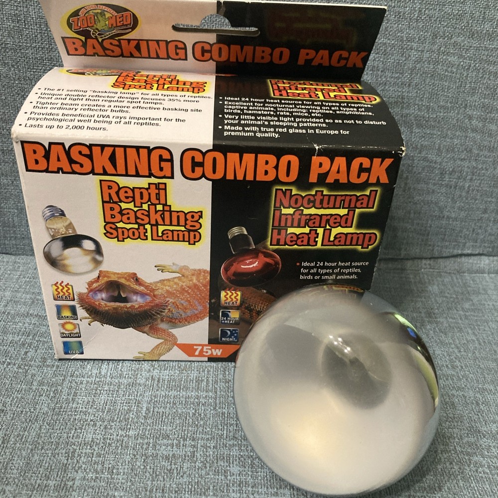 ZOO MED REPTILE BASKING COMBO 75 WATT DAY AND NIGHT LAMP With Extra Day Bulb