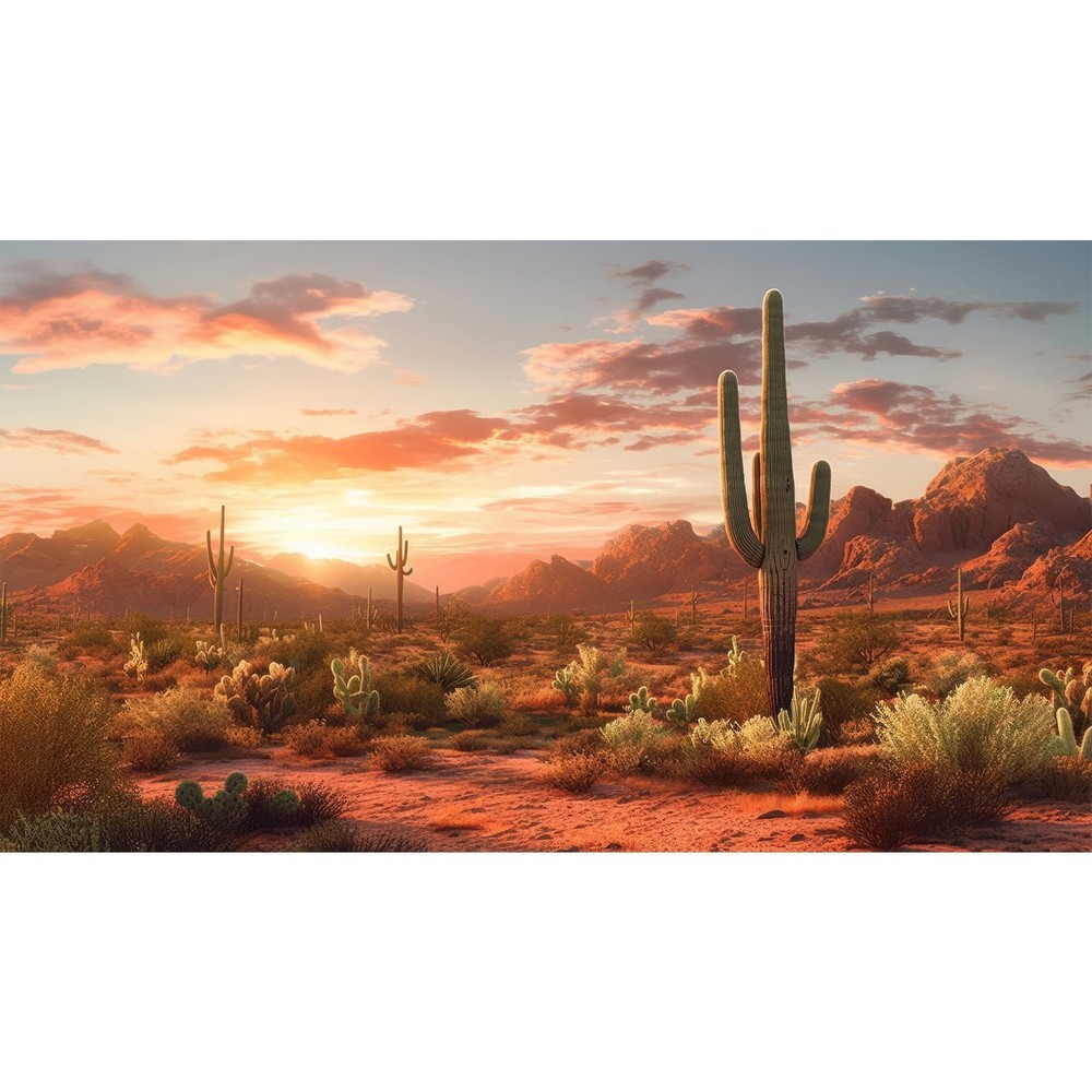 Desert Reptile Tank Backdrop Sunset Desert Landscape Saguaro Cactus Gobi Plan…