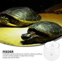 Reptile Feeder Escape Food Box Feeding Basin with Suction Cup Gecko Feeding Box