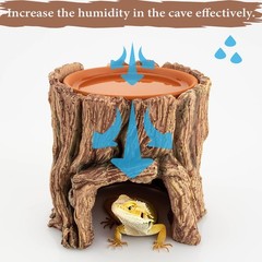 Reptile Hide Cave Resin – Moisture Keeping Reptile Shelter with Clay Water