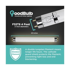 GoodBulb 25 Pack F32T8/841/ECO 32W 48 Inch T8 Fluorescent Light Bulb 4100K Co…