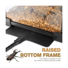 Mini Reptile Glass Terrarium Vivarium 8” x 8” x 6” Full View Tan… Fast Ship