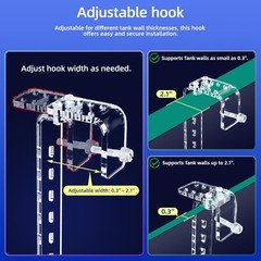 Adjustable Hanging Turtle Dock with Anti-Slip Artificial Grass Basking Platfo…