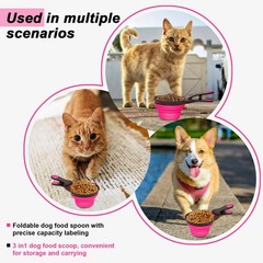 Collapsible Silicone Dog Food Scoop Foldable Pet Food Measuring Cup with Bag …