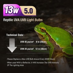 13W UVA/UVB 5.0 Light for Reptiles – Enhanced Health for Chameleons & Tree Frogs