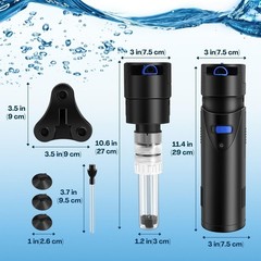 Flexzion Aquarium Filter U-V, 200 Gallon Fish Tank Filter with U-V Light for …