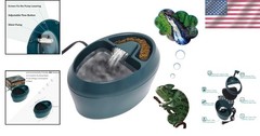 Reptile Waterfall Fountain & Feeder – 700ml Automatic Water Dispenser in Green