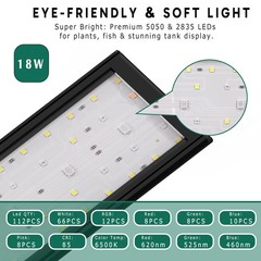 24/7 LED Aquarium Light for 24-30 Inch Plant & Fish Tank IP68, 12-Color & Gra…