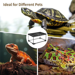 Mini Reptile Glass Terrarium 12″X8″X6″, Full View Rainforest Vivarium Tank, Stac