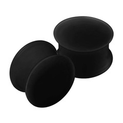 2PCS Silicone Black 5/8 inch 16mm Double Flared Saddle Earring Earring Stretc…
