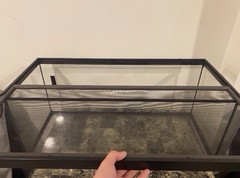Glass Reptile Terrarium Tank with Black Frame & Full Screen Mesh Top Lid