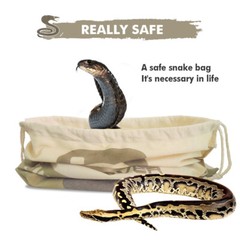 Large Size Safe Snake Bag w/ Drawstring Reptile Herp Catching Hunting Sack Pouch