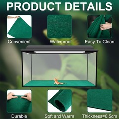 Reptile Carpet 4 Pack Terrarium Liner 24×47 Inch Washable Tank Mat Green