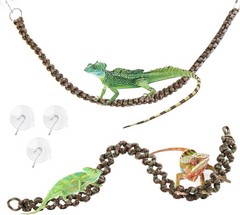2 Pcs Reptile Vines for Climbing Bendable Jungle Vines Rope Decor