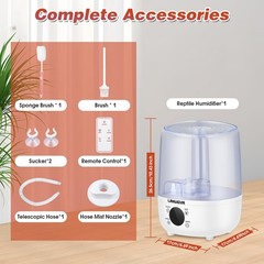 Reptile Humidifier with Humidity Control, Reptile Fogger with 4L Large Tank &…