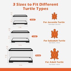 Large Turtle Tank Kit,All in One Indoor PC Aquarium,Red Eared Slider Aquatic for