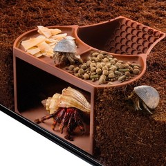 Hermit Crab Habitat Shelter with Dual Food Bowls, 2-in-1 Cave Shelter & Feedi…