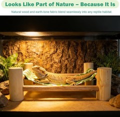 Wooden Bearded Dragon Cloth Bed Reptile Hammock Bearded Dragon Tank Accessories