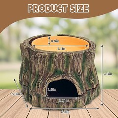 3 in 1 Reptile Hide Cave W/ Removable Sump & Humidity Water Dish,Reptiles