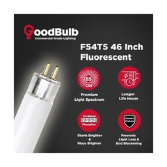 GoodBulb F54T5/835/ECO 54W 46 Inch T5 Fluorescent Light Bulb 3500K Soft White…