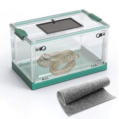 Large Reptile Tank for Snakes, Lizards & Frogs – Sliding Screen Top Habitat 21.6