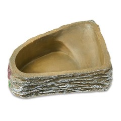 Reptile Feeding Dish Resin Terrarium Water Bowl Gray