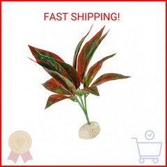 AQUANEAT Terrarium Plant, Fake Reptile Plant for Amphibian Habitat, 10 inch Tall