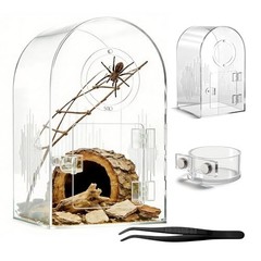 Clear Acrylic Spider Enclosure Kit with Ventilation – Pre-Assembled Habitat for