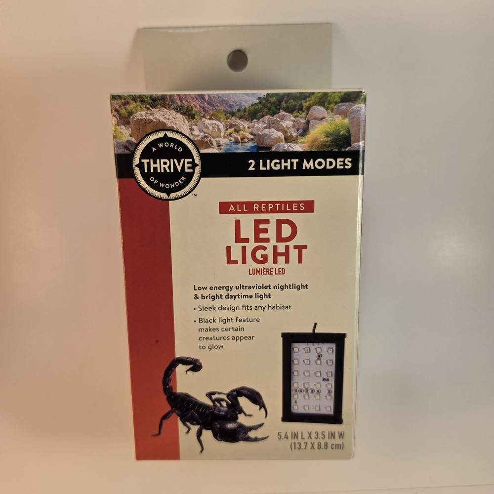 Glow Up! Thrive Reptile LED Light Dual Mode Day & Ultraviolet Blacklight New