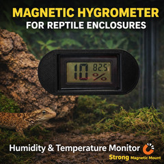 Magnetic Hygrometer & Temperature Gauge for Reptile Terrariums and Vivariums