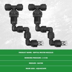 2 Pack Reptile Mister Nozzles, 1/4” Reptile Misting Nozzles, Adjustable Rept…