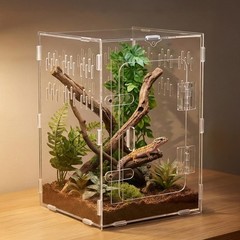 Acrylic Tarantula Enclosure 8x8x12 – Front Opening Terrarium with Lock, Ventilat