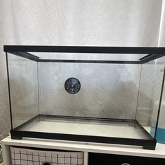 Glass Reptile 30 Gal Terrarium Tank w/ Screen Mesh Lid & Hygro-Thermo Dial Gauge