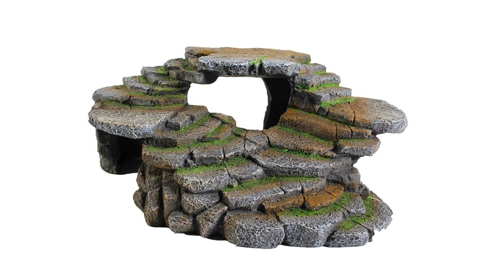 (REP183) Reptology Shale Scape Step Ledge & Cave Hideout – Decorative Resin f…
