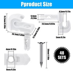 48 Pack Back Wall Clips for Drywall, Heavy Duty Shelf Clips for Wire Shelving…