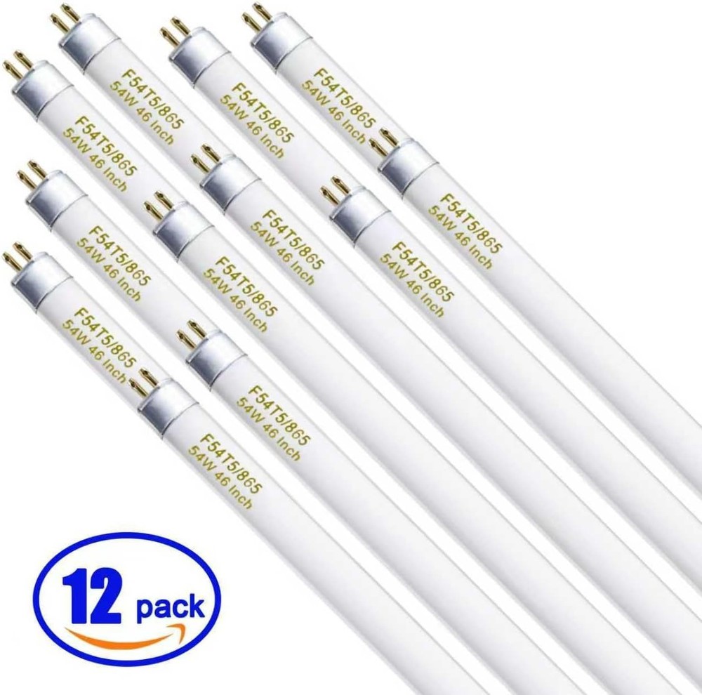 Konideke F54T5/865/HO 54 Watt 46 Inch T5 Fluorescent Tube Light Bulb, T5 54W Gro