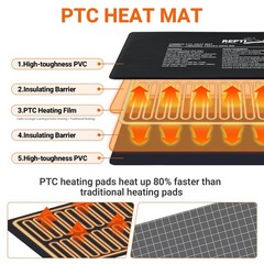 2-in-1 Reptile Heating Hammock, Heating Pad, Dimming Controller, Lizard.