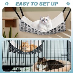 4 Pack Cat Hammock for Cage, Reversible Cat Hanging Hammock Soft Double Sided…