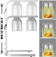 Heat Lamp Food W/ Two 250W Bulbs Fast & Even Heating Food Heat Lamp W/